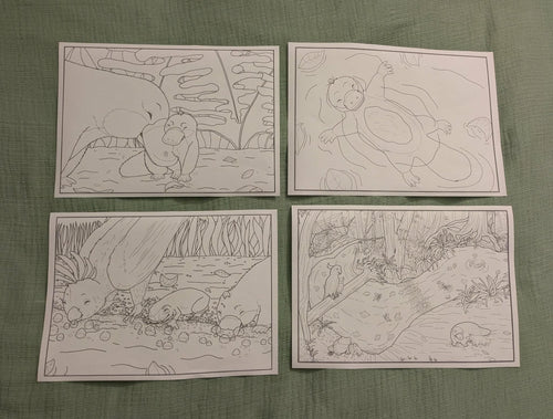 4 PDF Colouring Pages from Purlie Learns to Float